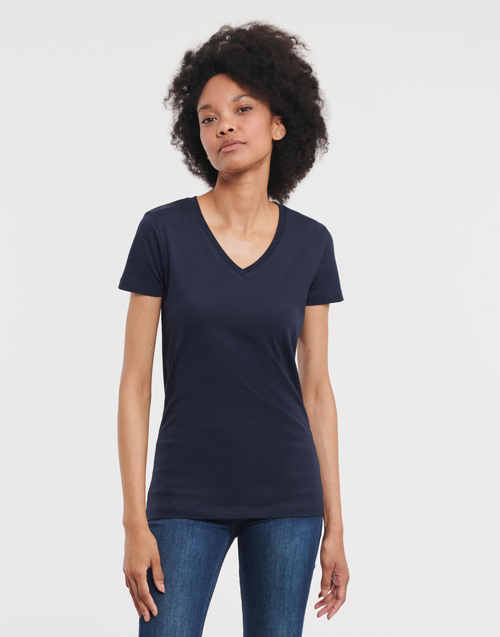 Ladies` Pure Organic V-Neck Tee